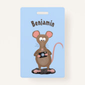 Badge Rat drôle avec dessin animé de la caméra (Dos)