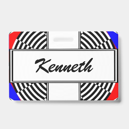 Badge Rayonnement noir et blanc par Kenneth Yoncich (Front)