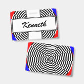 Badge Rayonnement noir et blanc par Kenneth Yoncich (Front & Back)
