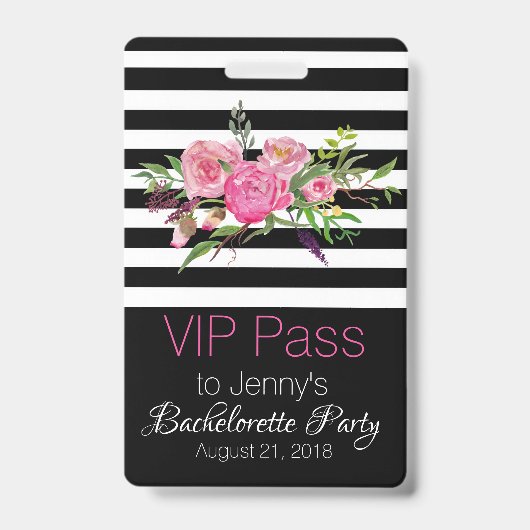 Badge Rayures et insigne chic de partie de Bachelorette (Front)