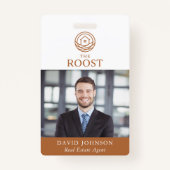 Badge Real Estate Agent Modern Photo QR Code Logo (Devant)