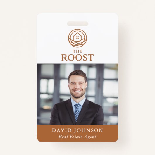 Badge Real Estate Agent Modern Photo QR Code Logo (Devant)