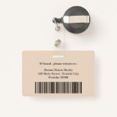 Badge Réalisateur esthétique moderne Nom immobilier (Back with Retractable)