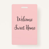 Badge Realtor bienvenue maison chauffage ajouter votre n (Dos)