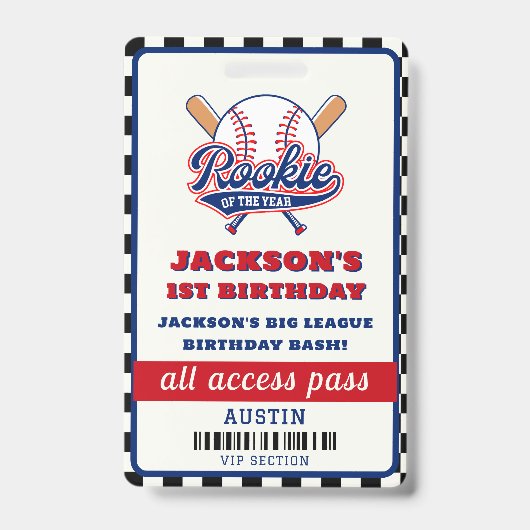 Badge Recrue de l'année Fête d'anniversaire de baseball (Avant)