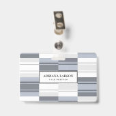 Badge Rectangle gris (Arrière avec clip)
