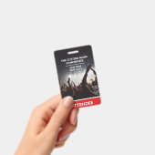 Badge Red Access Pass Logo QR Code Participants Conferen (Handheld)