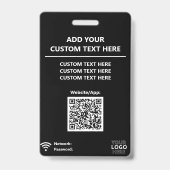 Badge Red Access Pass Logo QR Code Participants Conferen (Back)