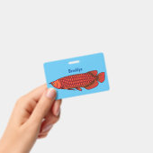 Badge Red Arowana fish cartoon (Manuel / portable)