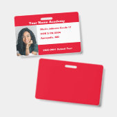 Badge Red Do It Yself Custom Homeschool Photo (Avant & arrière)