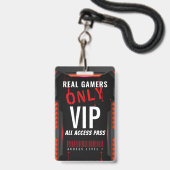 Badge Red Game Truck Anniversaire Fête VIP Invitation (Back with Lanyard)