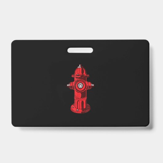 Badge Red Graphic Fire Hydrant Pompier Cadeaux de travai (Avant)