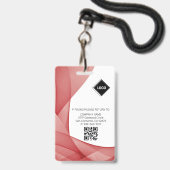 Badge Red | Insigne d'identification photo de l'employé  (Dos avec cordon)