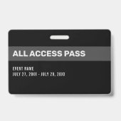 Badge Red Press All Access Pass Insigne d'ID horizontal (Arrière)
