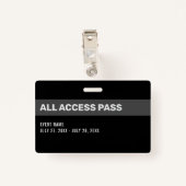 Badge Red Press All Access Pass Insigne d'ID horizontal (Dos avec clip)