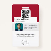 Badge Red | Sécurité de l'entreprise - ID employé person (Dos)