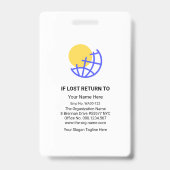 Badge Red Shade Waves Nom de la société Modèle (Arrière)