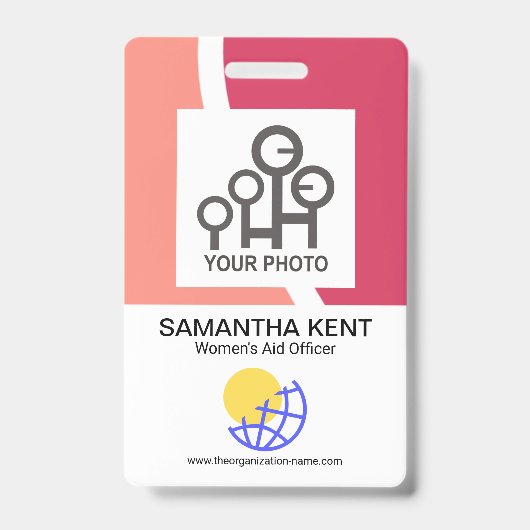 Badge Red Shade Waves Nom de la société Modèle (Avant)