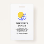 Badge Red Shade Waves Nom de la société Modèle (Dos)