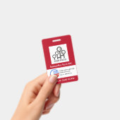 Badge Red White Box Modèle photo Infirmière ID (Manuel / portable)