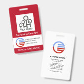 Badge Red White Box Modèle photo Infirmière ID (Avant & arrière)