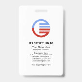 Badge Red White Box Modèle photo Infirmière ID (Arrière)