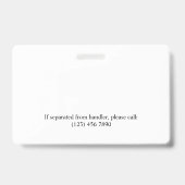 Badge Red White Service Chien 2 Logos et ID photo (Arrière)