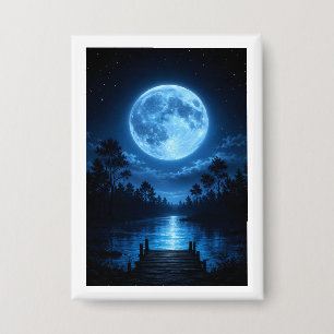 Badge Reflet esthétique de la forêt au clair de lune cél