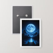 Badge Reflet esthétique de la forêt au clair de lune cél (Recto/Verso)