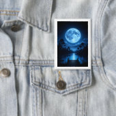 Badge Reflet esthétique de la forêt au clair de lune cél (Insitu)