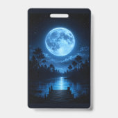 Badge Reflet esthétique de la forêt au clair de lune cél (Arrière)