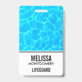 Badge Réflexions sur l'eau de la piscine bleu chatoyante (Back)