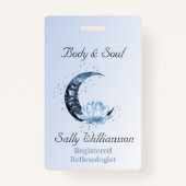 Badge Réflexologie Blue Lotus Flower Lon Business (Devant)