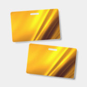 Badge Regard Élégant de Satin Doré Faux Texture (Avant & arrière)