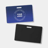 Badge Remplacement et texte faciles du logo | Dégradé bl (Avant & arrière)