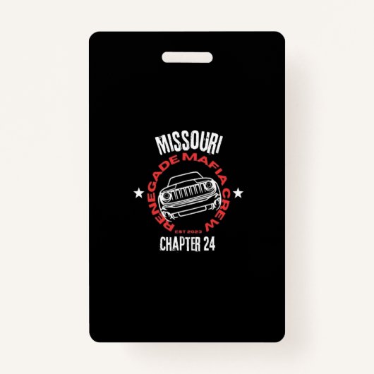 Badge Renégat de l'équipage de mafia Missouri Chapitre B (Devant)