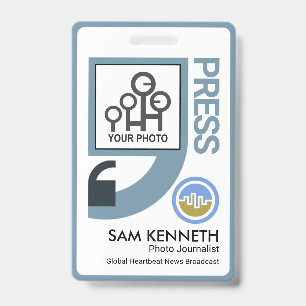 Badge Reporter de presse professionnel entre guillemets