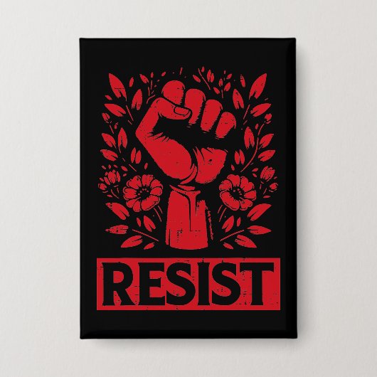 Badge Résister à la main en rouge (Recto)
