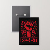 Badge Résister à la main en rouge (Recto/Verso)