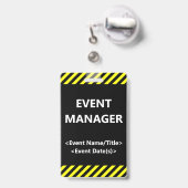 Badge "RESPONSABLE D'ÉVÉNEMENT" accrocheur (Arrière avec rétractable)