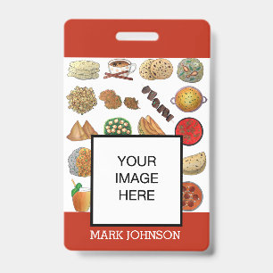 Badge Restaurant Café Cuisine Indienne Chef Serveur
