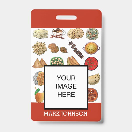 Badge Restaurant Café Cuisine Indienne Chef Serveur (Avant)