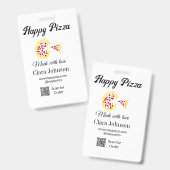 Badge Restaurant de pizzas café pizzeria scannez le code (Avant & arrière)