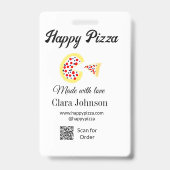 Badge Restaurant de pizzas café pizzeria scannez le code (Arrière)