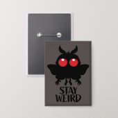 Badge Reste Bizarre Mignon Cryptide Mothman Créature Lég (Recto/Verso)