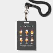 Badge restez en sécurité masque facial de dinde monogram (Avant avec lanière)