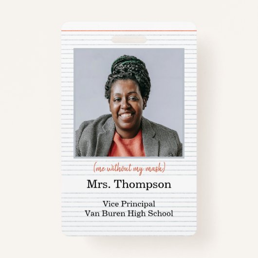 Badge Retour à l'école Insigne d'identification de l'adm (Devant)