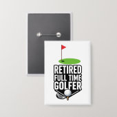 Badge Retraite Golf avec drapeau de golf Ballons de golf (Recto/Verso)