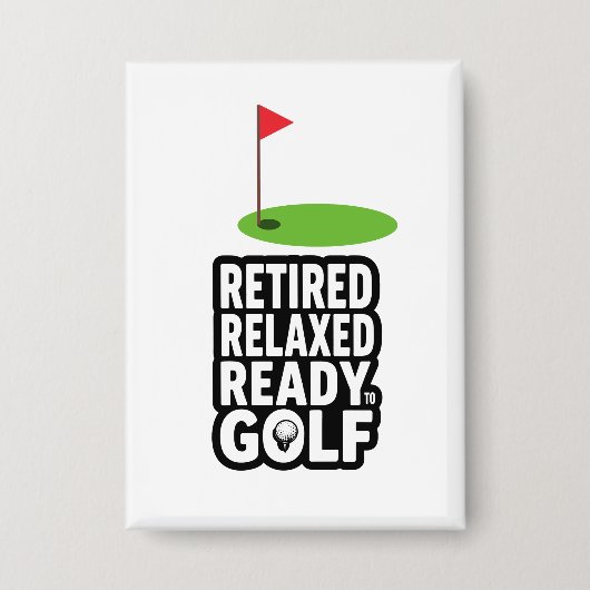 Badge Retraite Golf avec drapeau de golf Ballons de golf (Recto)