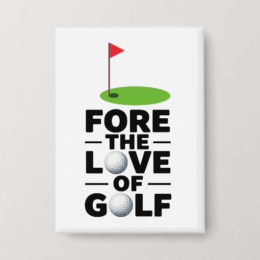 Badge Retraite Golf avec drapeau de golf Ballons de golf (Recto)
